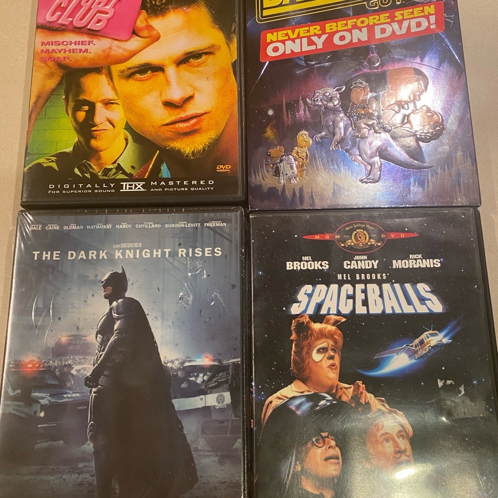 DVD Movie Collection: Fight Club, Spaceballs, The Dark Knight Rises And